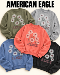 nwt american eagle women's crew sweatshirt - daisy..