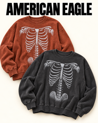 nwt american eagle women's crew sweatshirt - skele..