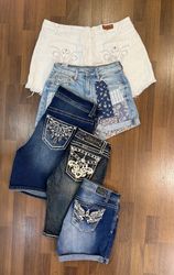 avg-03481 y2k style denim shorts