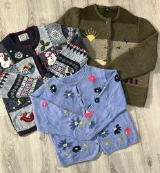 avg-03505 y2k style christmas cardigans
