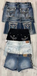 avg-03527 y2k style denim shorts