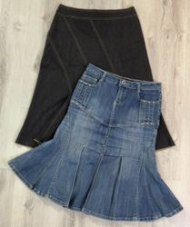 avg-03432 Y2K-Stil Midi-Jeansrock