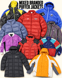 mix branded puffer jackets: adidas, nike, umbro, c..