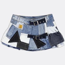 REP051 Mini-jupes patchwork en denim Carhartt upcy..