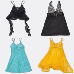 Spitzen- und Netz-Babydoll-Nachtkleider