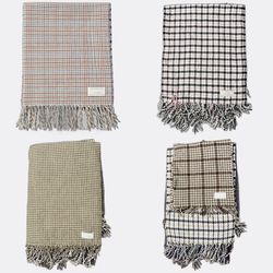 Aquascutum Plaid Fringe Scarves