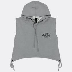 CR1122 Upcycled Hooded Crop Top