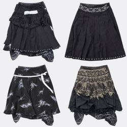Y2k Women's Patterned Midi Skirts B2F-297