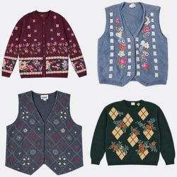 Pullovers et gilets tricotés à motifs originaux