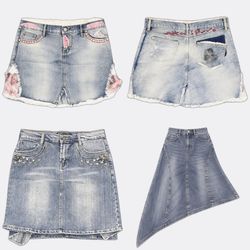 RE-3965 Y2k Jeans-Minirock RE-3965