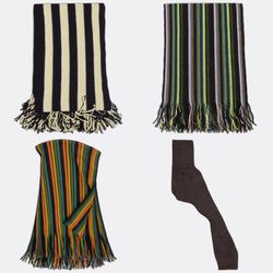 Daniel Hechter Striped Knitted Scarves