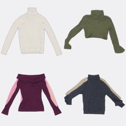 Sweaters in Various Ribbed Knit Styles