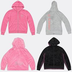 SD 604 Juicy Couture Velour Zip Up Hoodies