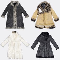 Lot de manteaux vintage en fausse fourrure et afgh..
