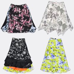 Women Printed Midi Skirts Bundle