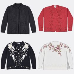 Embroidered and Patterned Knit Sweaters