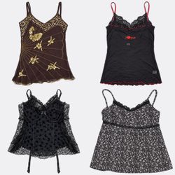 Women's Beaded and Lace Camisole Tops