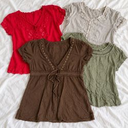 Lote de Blusas e Camisolas Femininas em Estilo Vin..
