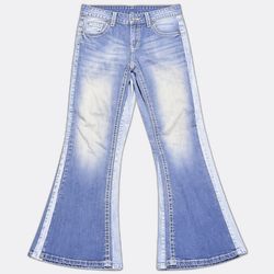 Vintage Style Denim Flare Jeans