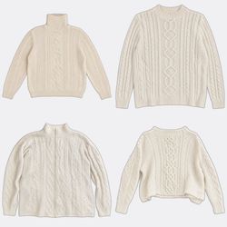 Mix Cream Cable Knit Sweaters (BN051)