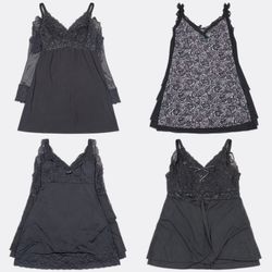 Black Lace Trim Camisole Tops (TP-0060)