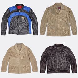 Brown and Black Leather Jackets