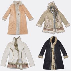 Faux Fur Trim Afghan Coats