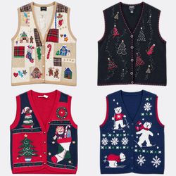 (FV-2849) Christmas Novelty Knit Unique Waistcoats