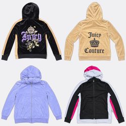SD 607 Juicy Couture Velour Zip Hoodies Lot