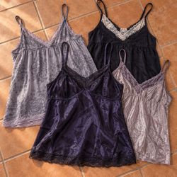 HK90 Women Lace Trim Camisoles and Slip Dress