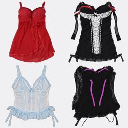 Women's Lace and Mesh Corset Bustiers