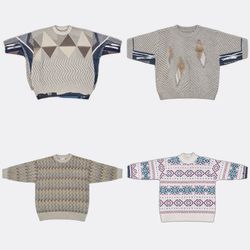 Vintage Patterned Knitwear Sweaters and Cardigans