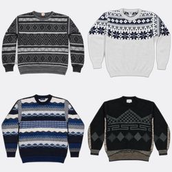 Pulls en maille à col rond à motif vintage