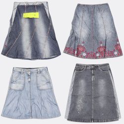 Y2K Selection of Denim Midi Skirt RE-3886