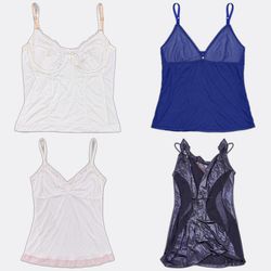 Women's Vintage Lace Trim Camisoles Lot