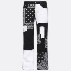 CR1346 Upcycled Bandana Patchwork Cargo Trousers
