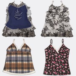 Y2K Camisoles with Lace Trim and Prints wc#190 (21..