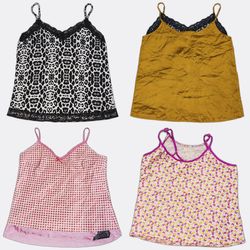 Satin Lace Trim Camisoles