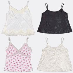 Op 414 Women's Satin and Lace Trim Camisoles