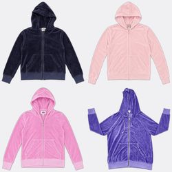 Y2K Juicy Couture Velour Zip Up Hoodies RE-3842