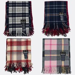 Barbour Plaid Fringe Scarves