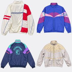 1189 Giacche a vento vintage a blocchi di colore