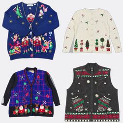 Wholesale Vintage Christmas Sweaters Bundle | 10pc..
