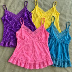 Women's Assorted Strappy Lace Trim Camisoles