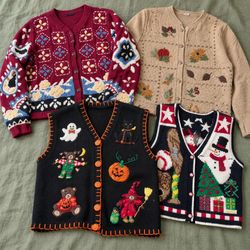 Code#083 Novelty Embroidered Cardigans and Waistco..