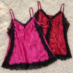 HK78 Women Silk and Lace Camisole Tops