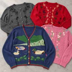 Dressbarn Talbots Embroidered Knitwear Cardigans