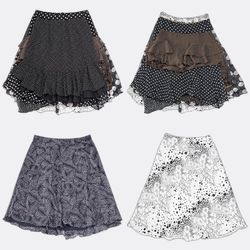 Y2k Printed and Polka Dot Skirts WR-2675