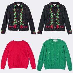 (FV-2874) Embroidered Knitwear Sweaters and Cardig..