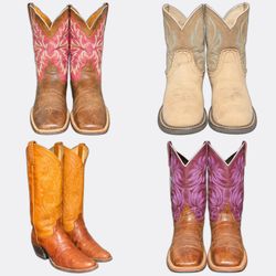 Western Leather Cowboy Boots Lot